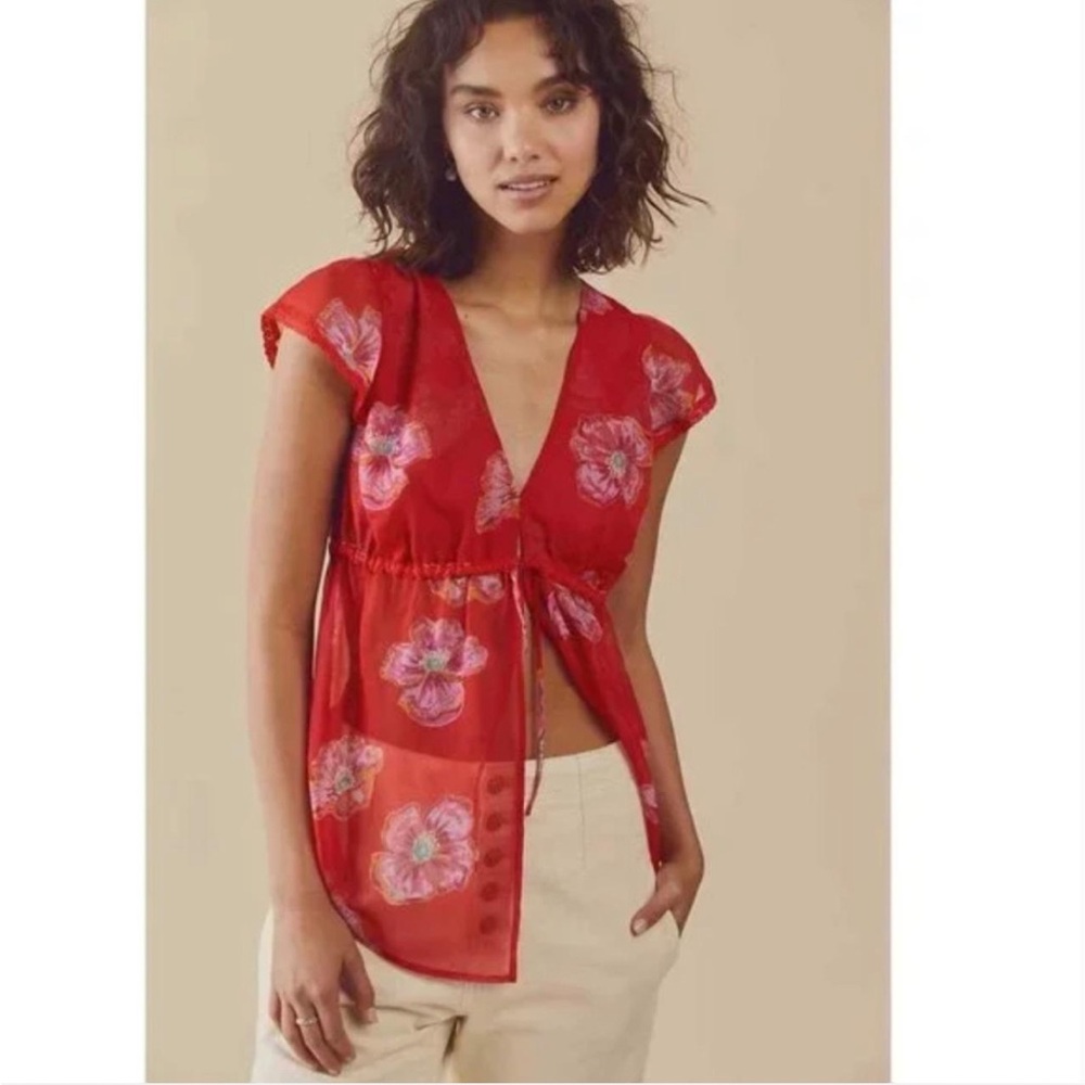 Free People Cecile Printed Top